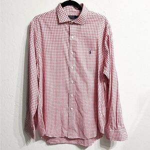Polo Ralph Lauren Window Pane Cotton Classic Button Down Shirt Size Large Preppy